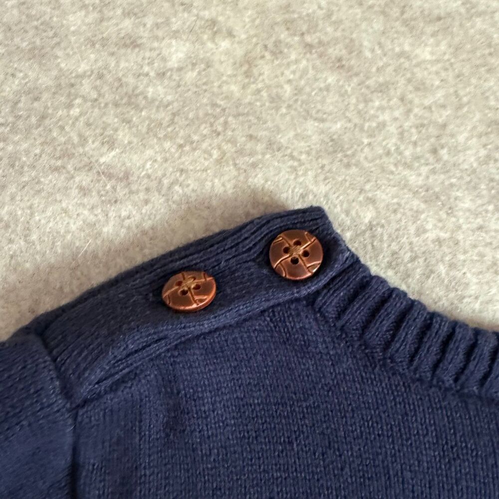Hope & Henry Navy Horse Graphic Sweater Kids L Elbow Patch Organic Sustainable - Picture 5 of 10